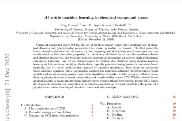 Ab initio machine learning in chemical compound space